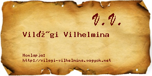 Világi Vilhelmina névjegykártya